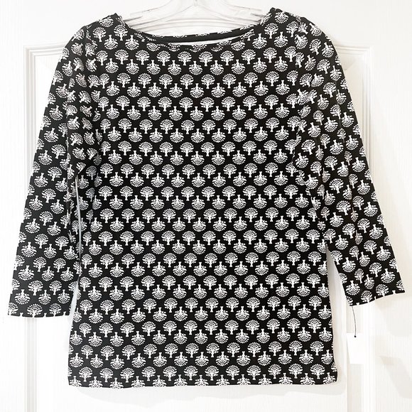 NWT Talbots Tee Black and White 3/4 Sleeve Size XS* - Picture 2 of 6